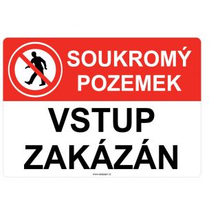 Tab.Soukromy pozemek vstup zakazan